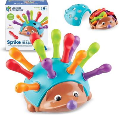 Amazon.com: Learning Resources Spike The Fine Motor Hedgehog - Toddler Montessori Toys, Stacking Shape, Gifts For Boys And Girls, Sorting And Matching