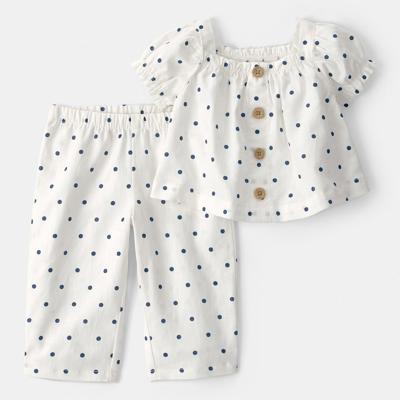 Baby Carters 2-pc. Polka Dot Short Sleeve Top & Pant Set