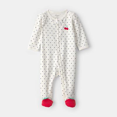 Baby Girl Carters Cherry 2-Way Zip Cotton Sleep & Play Pajamas