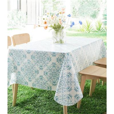 KOO Shelly Tuscany Flannel Back Tablecloth Blue | Spotlight Australia
