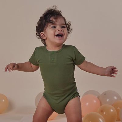 Olive Organic Short Sleeve Bodysuit | Snuggle Hunny