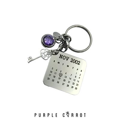 Milestones 21st Birthday Calendar Keychain