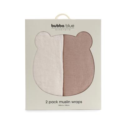 Bubba Blue Sundae Muslin Wrap 2 Pack Chestnut | Baby Bunting AU