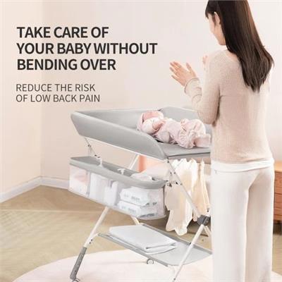 Folding Baby Changing Table Diaper Station with Wheels