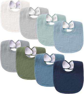 Amazon.com: Konssy Muslin Baby Bibs 8 Pack Baby Bandana Drool Bibs Cotton for Unisex Boys and Girls, Soft Absorbent Set for Teething and Drooling : Ba