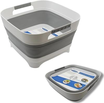 Amazon.com: Collapsible Wash Basin with Drain Plug, 11L Foldable Dish Pan | Food Grade Large Capacity Space Saving Dish Basin for Baby Bottles, Multiu