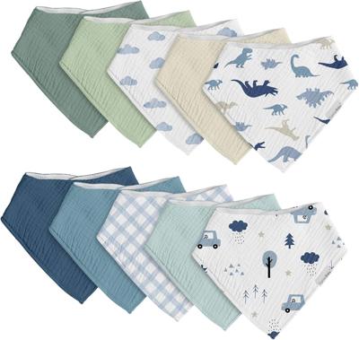 Amazon.com: egmao baby Muslin Bibs for Drooling and Teething,10 Pack Drool Bibs for Boys Girls,100% Cotton Soft for Infant,Newborn : Baby