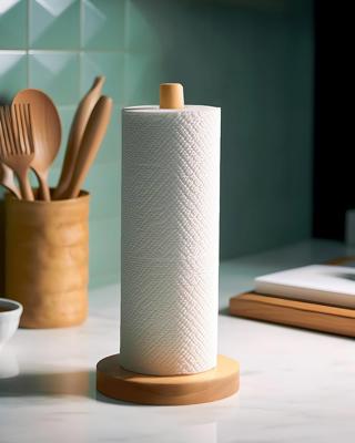 Amazon.com - KitchLife Wooden Paper Towel Holder Countertop - Solid Freestanding Paper Towel Dispenser Stand with Non-Slip Base