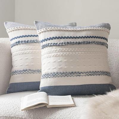 Amazon.com: Cethom Boho Throw Pillow Covers 18x18 Inch Set of 2, Blue Textured Decorative Couch Pillow Cases for Farmhouse Home Decor, Accent Cushion