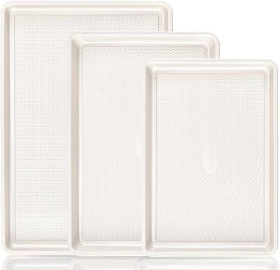 Amazon.com: HONGBAKE Baking Sheet Pan Set of 3, Cookie Sheets for Oven, Nonstick Half/Quarter/Jelly Roll Pans with Diamond Texture Pattern, 0.8mm Thic