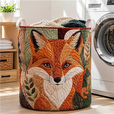 Woodland Fox Quilted Laundry Basket, Autumn Forest Storage Bin, Cute Fox Laundry Hamper, Cottagecore Decor, Gift for Mom, Home Organization - Etsy
