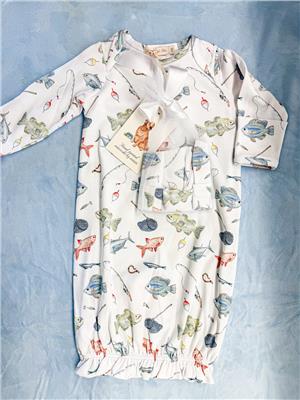 Baby Club Chic Fishing Day Gown and Hat Set