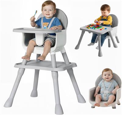Amazon.com : 6-in-1 Convertible Baby Highchair, Booster Seat, Toddler Chair & Building Block Table,
