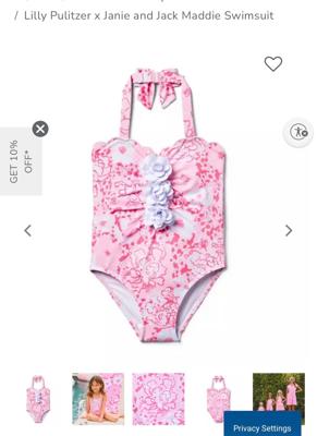 Girl Pink Burst Of Joy Lilly Pulitzer x Janie and Jack Maddie Swimsuit by Janie and Jack