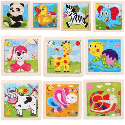 10 Pieces Kids Wooden Puzzle Cartoon Animal plant Educational Jigsaw Toys | Shop Today. Get it Tomorrow! | takealot.com