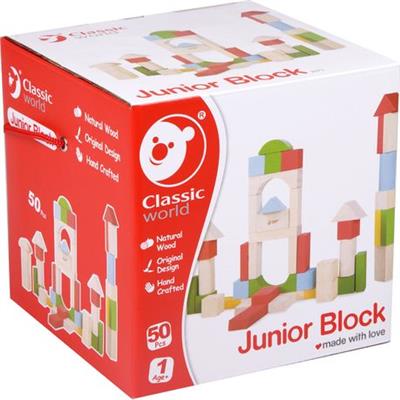 Classic World Junior Blocks - Wooden Building Blocks - 50pcs | Shop Today. Get it Tomorrow! | takealot.com