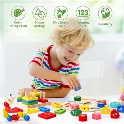 9 Piece Wooden Educational Music Color Toys Shape Stacking Sorting Set Gift | Shop Today. Get it Tomorrow! | takealot.com