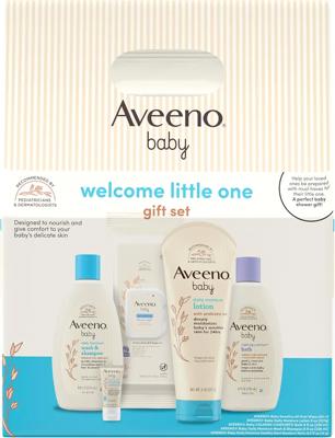 Amazon.com: Aveeno Baby Welcome Little One Gift Set, Baby Essentials Set with Daily Moisture Wash and Shampoo, Calming Comfort Bath, Sensitive All Ove