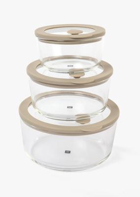 Round Borosilicate Glass Containers 3 Pack | Woolworths.co.za