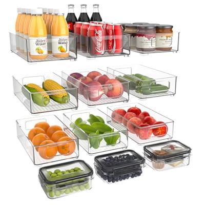 Diwoker Fridge Organiser, Stackable Storage Box for Kitchen (Pack of 12)
