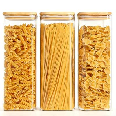 ComSaf 2.1L Glass Spaghetti Storage Jar, Pasta Storage Containers Pack of 3