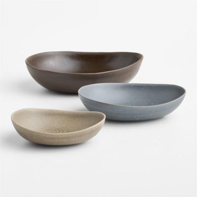 Grove Stoneware Serving Bowls, Set of 3 | Crate & Barrel