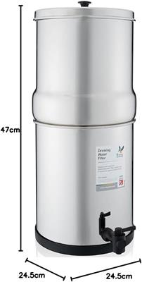 British Berkefeld 8.5L Ultra Sterasyl Gravity Water Filter System | Includes 2 Ultra Sterasyl Cartridges, Stainless Steel, Great Tasting Water, No Pow