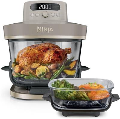 Ninja CRISPi PRO XL Glass Air Fryer, Stone Gold AS090UKSD | Includes 5.7L and 2.3L CleanCrisp Glassware Cooking Containers and Storage Lids. : Amazon.