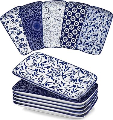 vancasso Selene Serving Platter Set of 4, 12 in Porcelain Serving Plates for Parties, Rectangle Sushi Platters & Tray Set, Large Serving Dish for Main