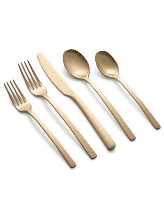 Cambridge Silversmiths Beacon Gold Satin 45-Piece Flatware Set, Service for 8 - Macys