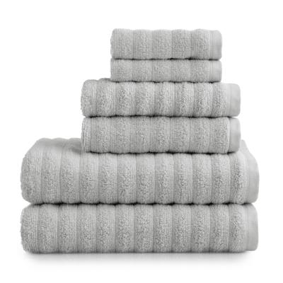 Mainstays Performance Cotton 6-Piece Bath Towel Set, Super Soft Quick Dry Fade Resistant, Textured Silver - Walmart.com