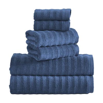 Mainstays Performance Cotton 6-Piece Bath Towel Set, Super Soft Quick Dry Fade Resistant, Textured Navy - Walmart.com