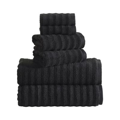 Mainstays Performance Cotton 6-Piece Bath Towel Set, Super Soft Quick Dry Fade Resistant, Textured Black - Walmart.com