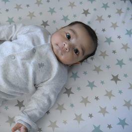 Snuggletime Stay Safe Fitted Sheet – Std Campcot - Stars - 66 x 94cm | Babies R Us Online