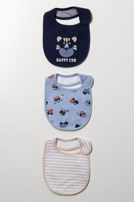 3 Pack Bibs Blue And Natural | Accessories | Ackermans
