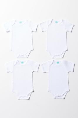 4 Pack Short Sleeve Bodyvests White | | Ackermans
