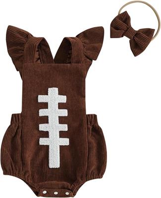 Amazon.com: YINGISFITM Newborn Baby Girl Clothes Football Onesie Sleeveless Bubble Romper Infant Game Day Outfit (Rugby- Coffee, 3-6 Months): Clothing