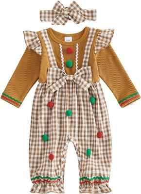 Amazon.com: Muspeczenith Newborn Baby Girl Christmas Outfit Infant Gingerbread Romper Headband Set (Fake 2 Piece, 3-6 Months): Clothing, Shoes & Jewel