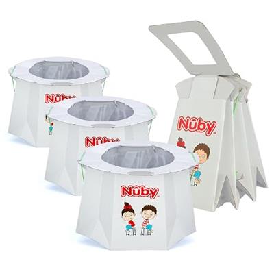 Amazon.com : Nuby Disposable Travel Potty with Liner - Foldable and Portable Potty; Toddler Potty Essential for Camp, Trips, & Car Rides - Travel Pott