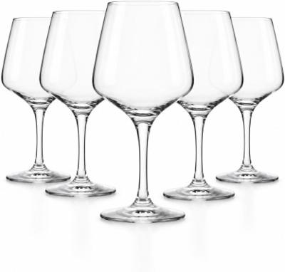 Wobuciko (Pack of 6) Clear Crystal Wine Glasses Stemmed Set of 6 - 360ml Champagne Glass Set | Makro