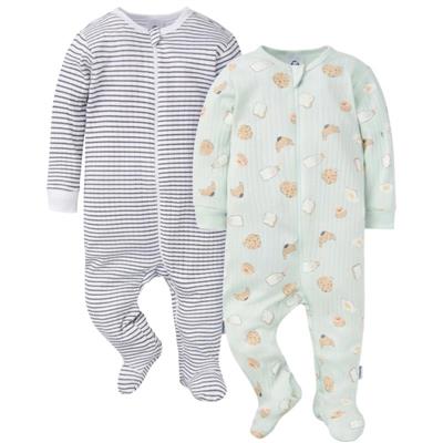 Gerber 2Pk Baby Neutral Ivory French Breakfast Bodysuits