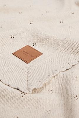 Pebble Marle Organically Grown Cotton Blend Knit Detail Blanket - Accessories | Country Road