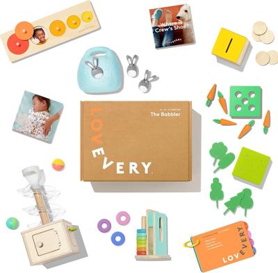 Amazon.com: LOVEVERY, The Babbler Play Kit with Bonus Book Where is Crews Shoe, Birthday Play Kit, Montessori Toddler Toy (Best Birthday Gift for 1