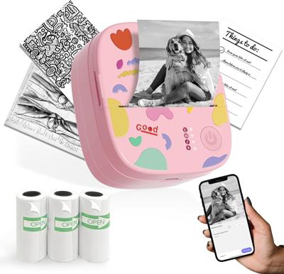 Amazon.com : XenGro Mini Sticker Printer, AHM2 Sticker Maker Machine for Kids | Portable Bluetooth Printpods with 3 Rolls Paper, Mini Thermal Printer