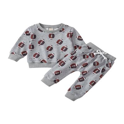 Newborn Baby Boys Football Outfit Long Sleeve Rugby Sweatshirt Tops and Pants Infant Fall Winter Clothes Gray 6-12 Months - Walmart.ca