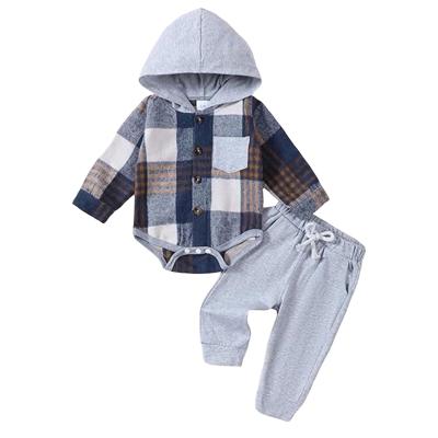 dmqupv Newborn Boy Outfits Boys Comfortable Warm Set Baby Boys Fashionable Checkered Hoodie Pants Two Piece Set Grey,Size for 12-18 Months - Walmart.c