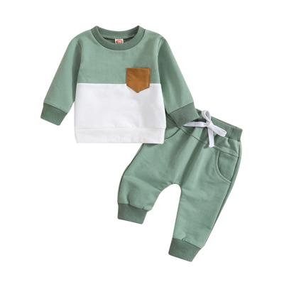 Zshosam Toddler Boy Clothes Toddler Baby Boy Clothes Long Sleeve Crewneck Sweatshirt with Pants Spring Fall Winter Outfits Size 12 18 Months,(Green 12
