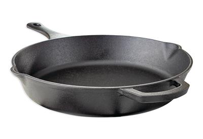 MASTER Chef Pre-Seasoned Cast Iron Frying Pan, Oven Safe, Black, 12-in
