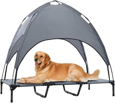 Amazon.com : Elevated Dog Bed with Canopy, 48-inch Waterproof Pet Cot, Portable Outdoor Pet Bed with Carry Bag, Indoor/Outdoor Cooling Canopy Dog Tent