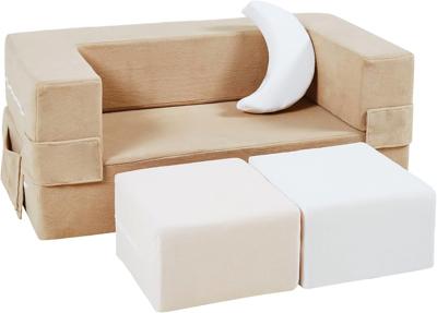Amazon.com: Elftopia Modular Kids Sofa,Toddler Couch Foam Armchair for Kids, Children Convertible Plush Sofa Play Set,Fold Out SofaBed(Grey) : Home &